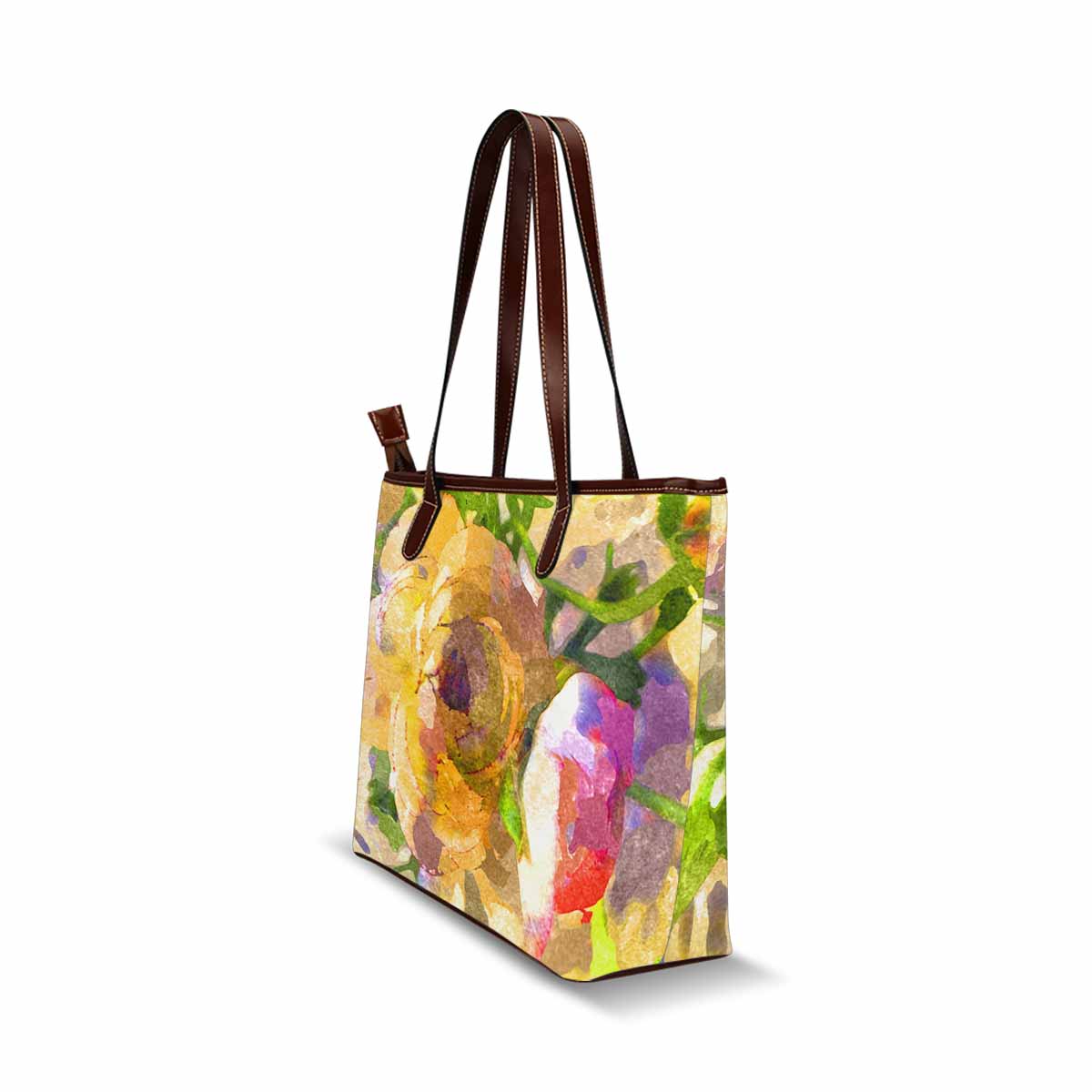 Classic Fabric handbag, watercolor floral, design 81