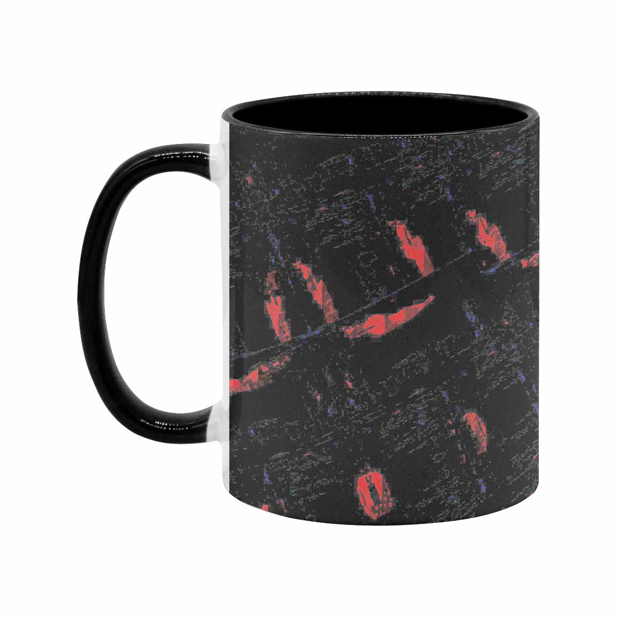 Coffee Mug, tea cup, black core, abstract, design 141