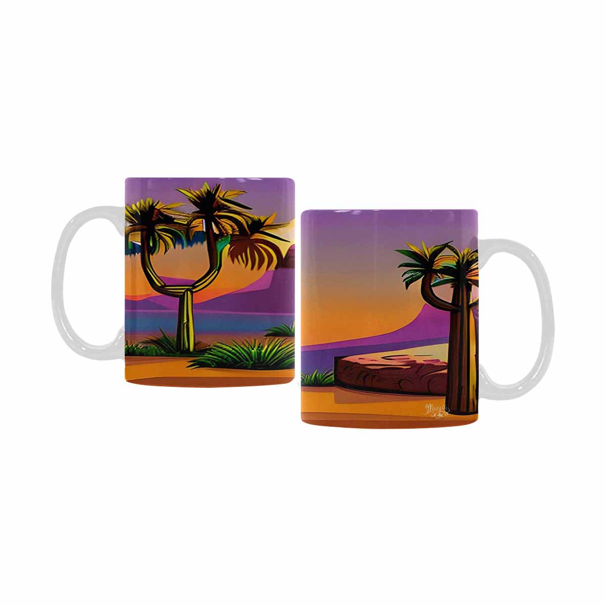 Coffee Mug, tea cup, desert scene, design 61