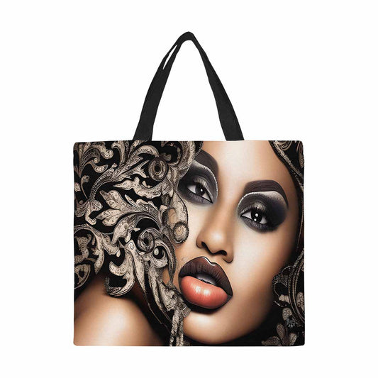 Canvas tote bag, Large, Black Faces, Set 1, design 5