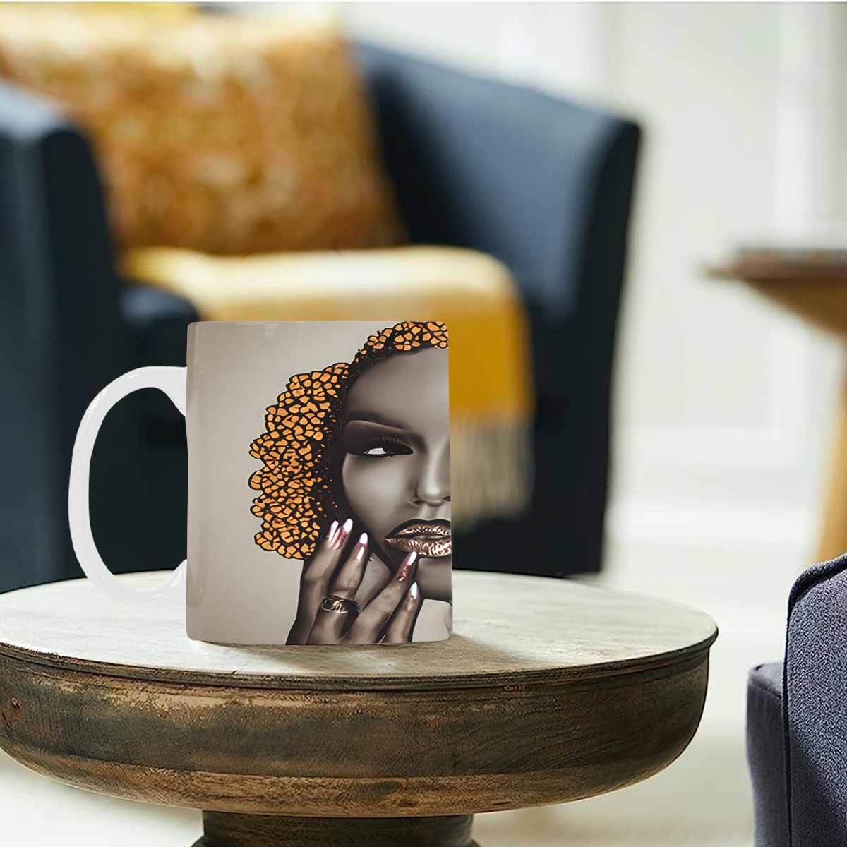 Quality Mug, coffee mug, tea cup, Black Faces, Set 1, design 16