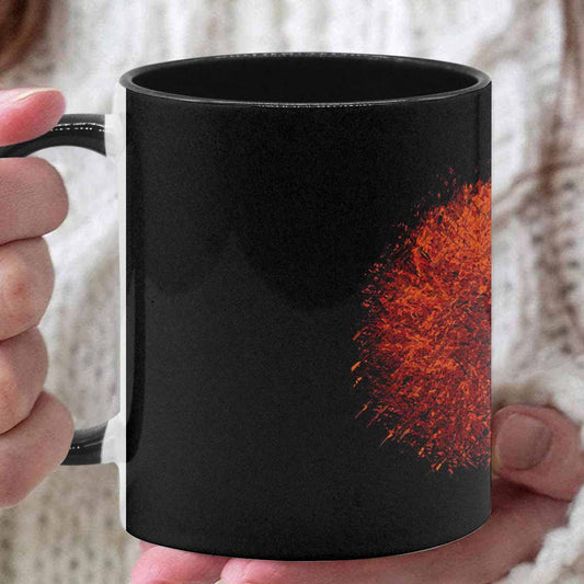 Coffee Mug, tea cup, black core, abstract, design 32