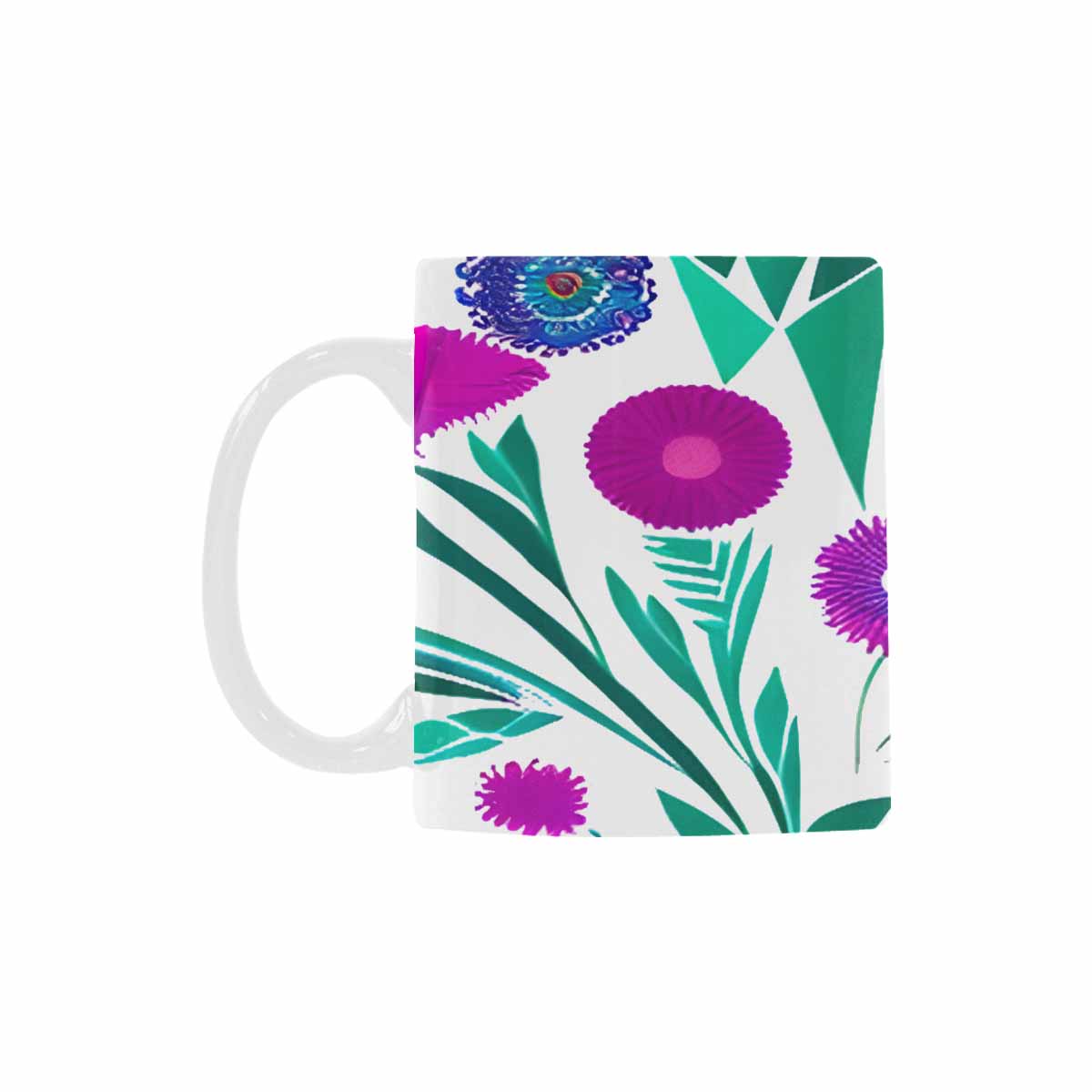 USA made Quality Mug, coffee mug, tea cup, Bright florals, Set 1A, Design 136