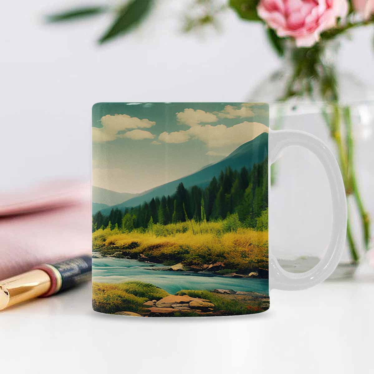 Rivers & Mountains Landscape mugs, set 1 design 26