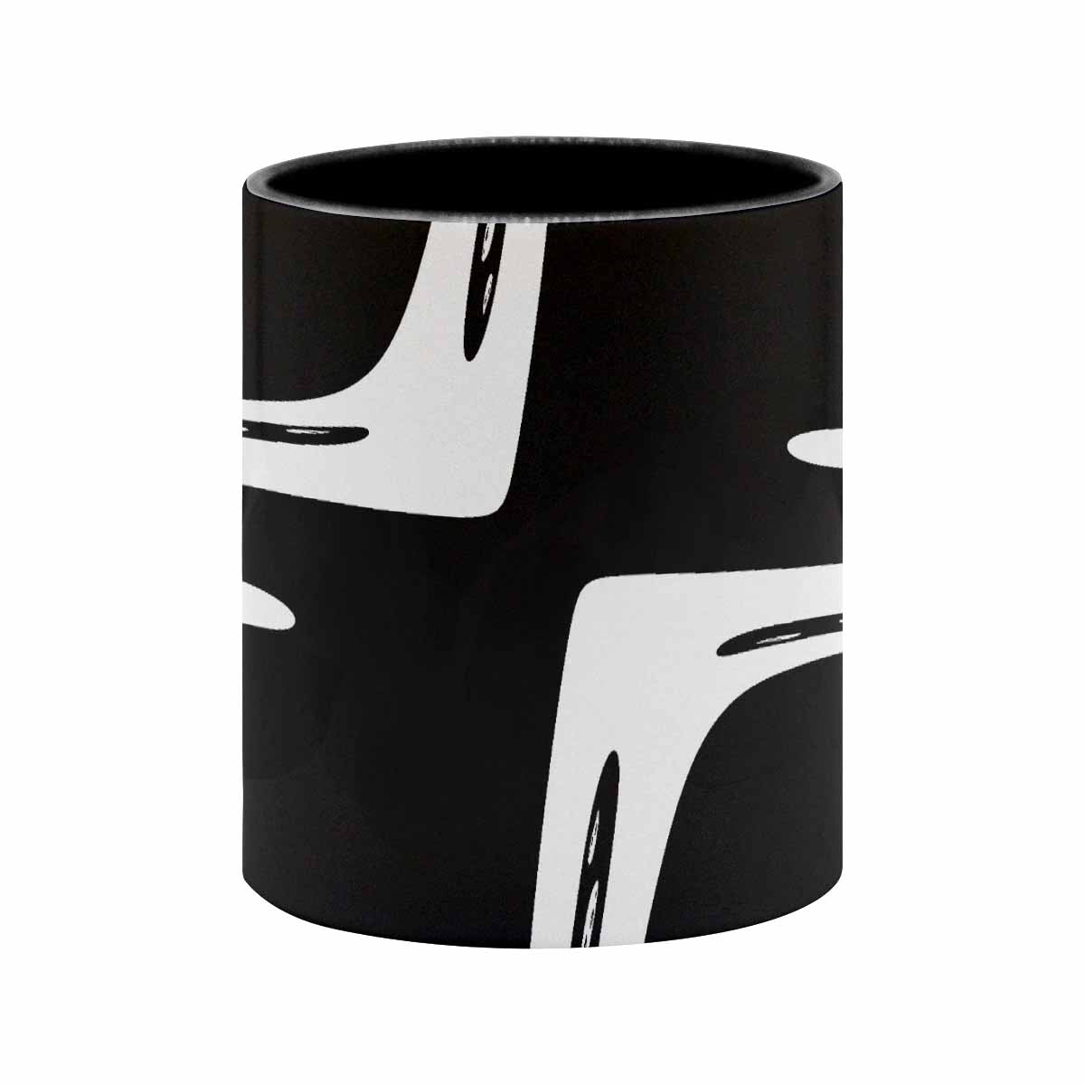 Coffee Mug, tea cup, black core, abstract, design 9