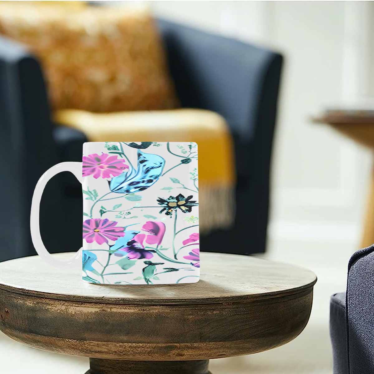 Quality Mug, coffee mug, tea cup, Bright florals, Set 2, design 30