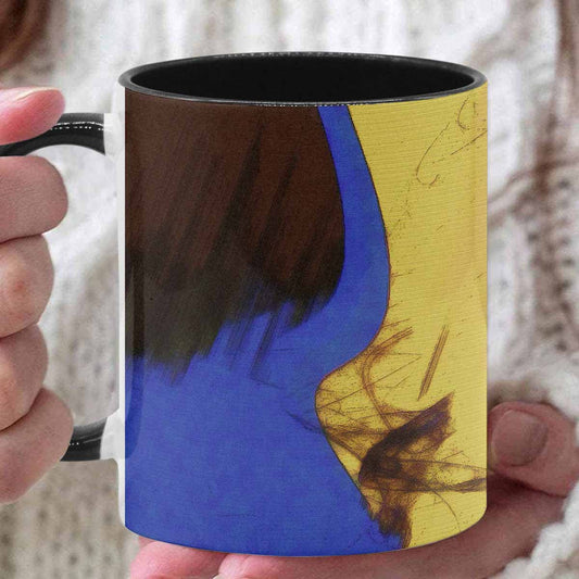 Coffee Mug, tea cup, black core, abstract, design 55