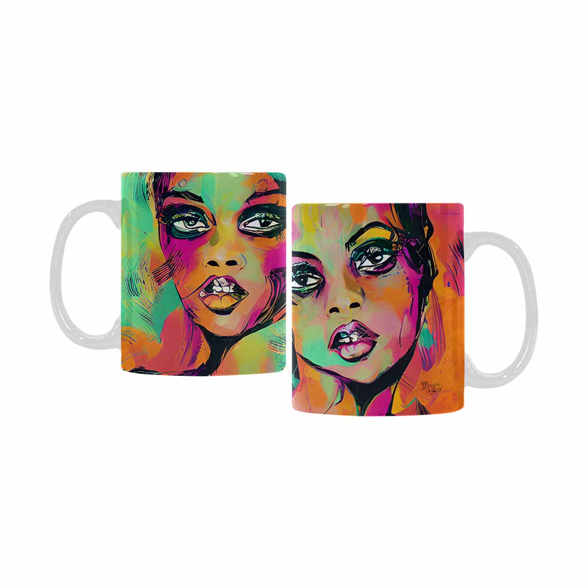 Coffee Mug, tea cup,caucasian Face, design 53