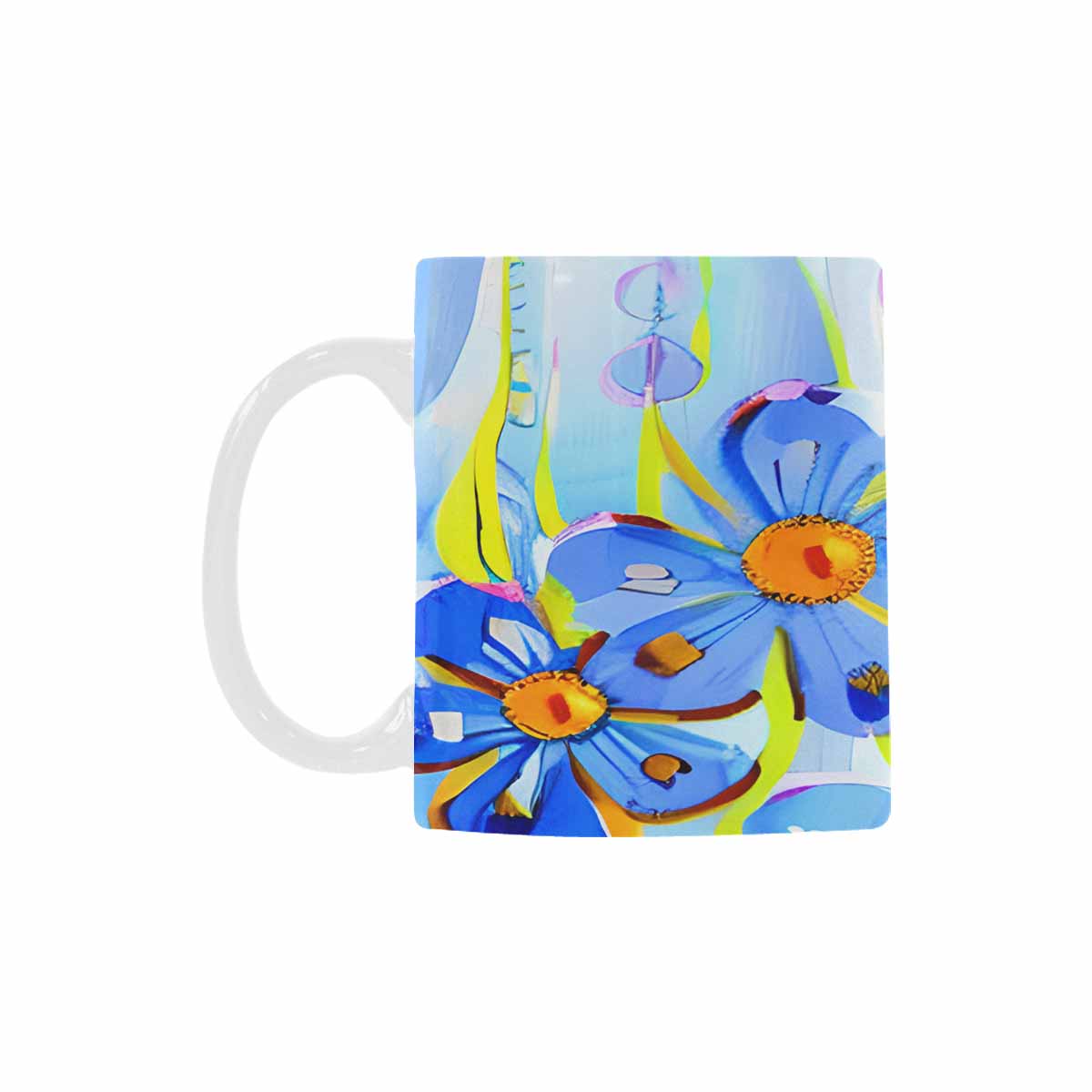 USA made Quality Mug, coffee mug, tea cup, Bright florals, Set 1, Design 148