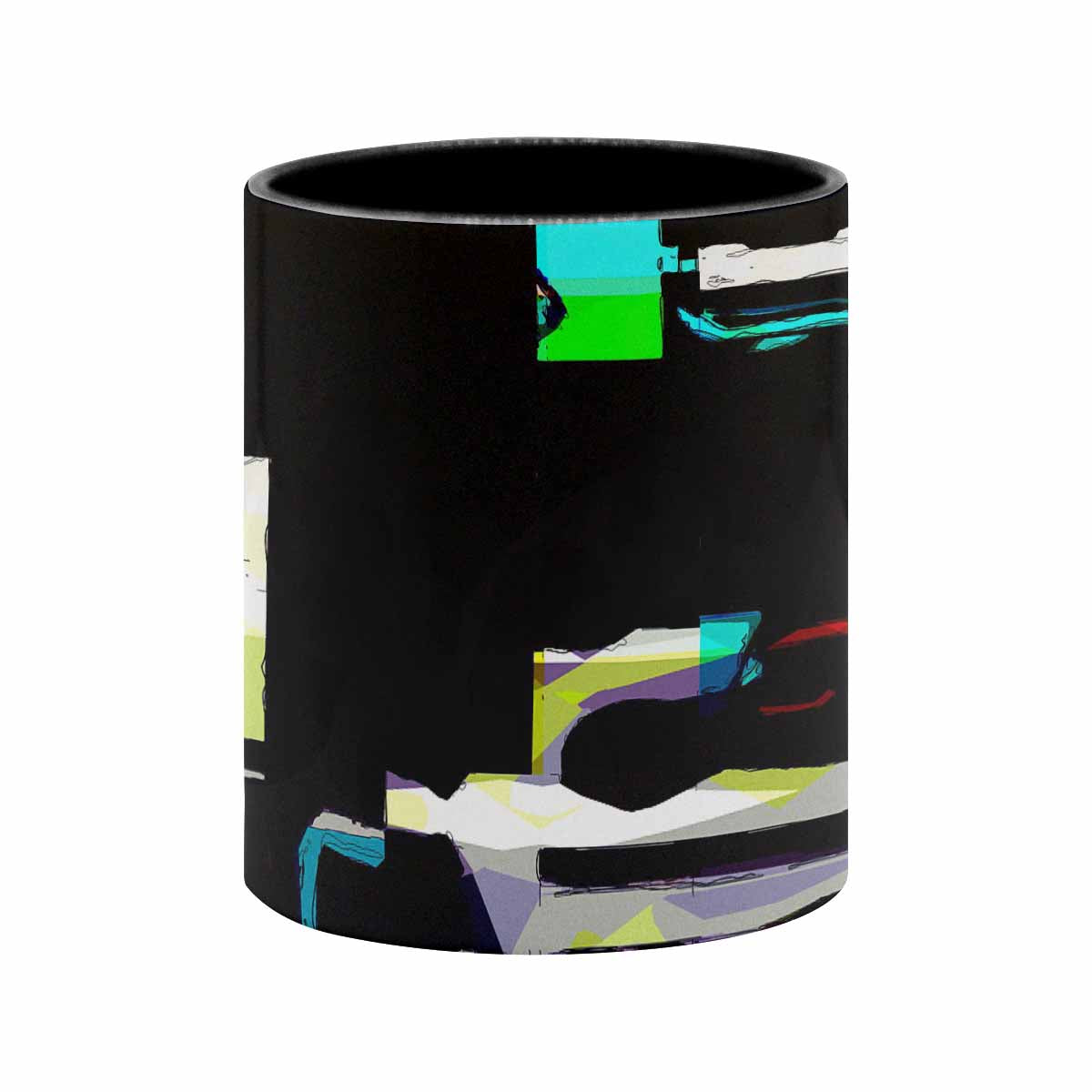 Coffee Mug, tea cup, black core, abstract, design 136