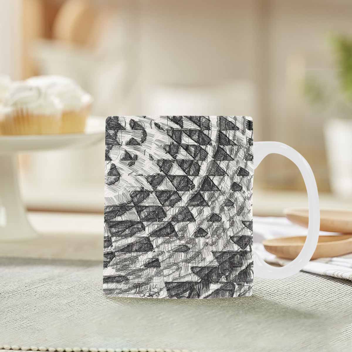 Quality Mug, coffee mug, tea cup, B & W Abstract, Set 1, design 141