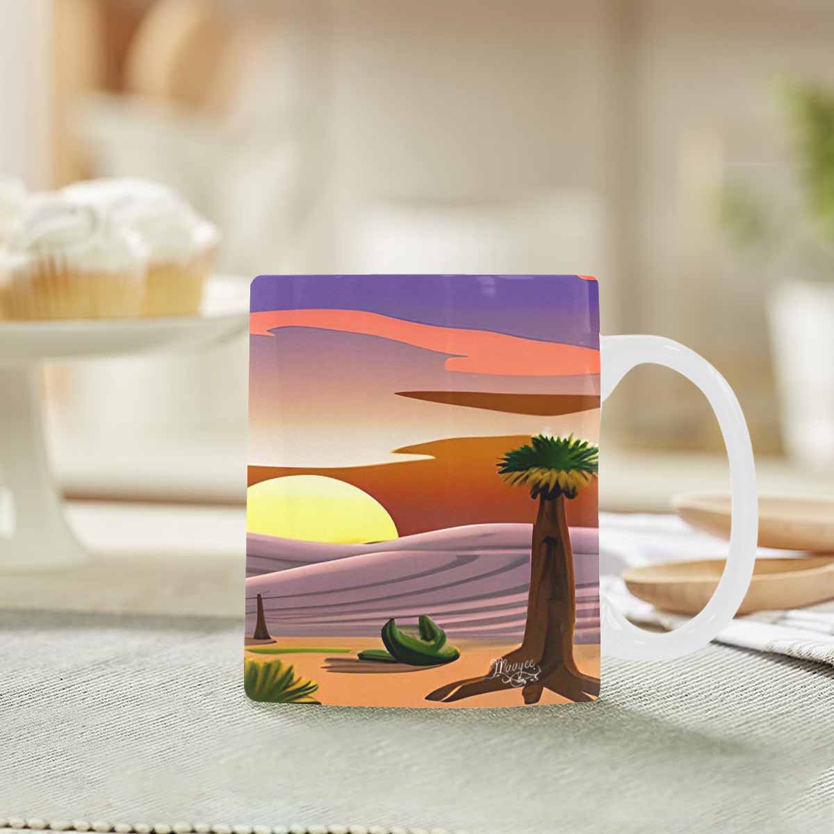 Coffee Mug, tea cup, desert scene, design 38