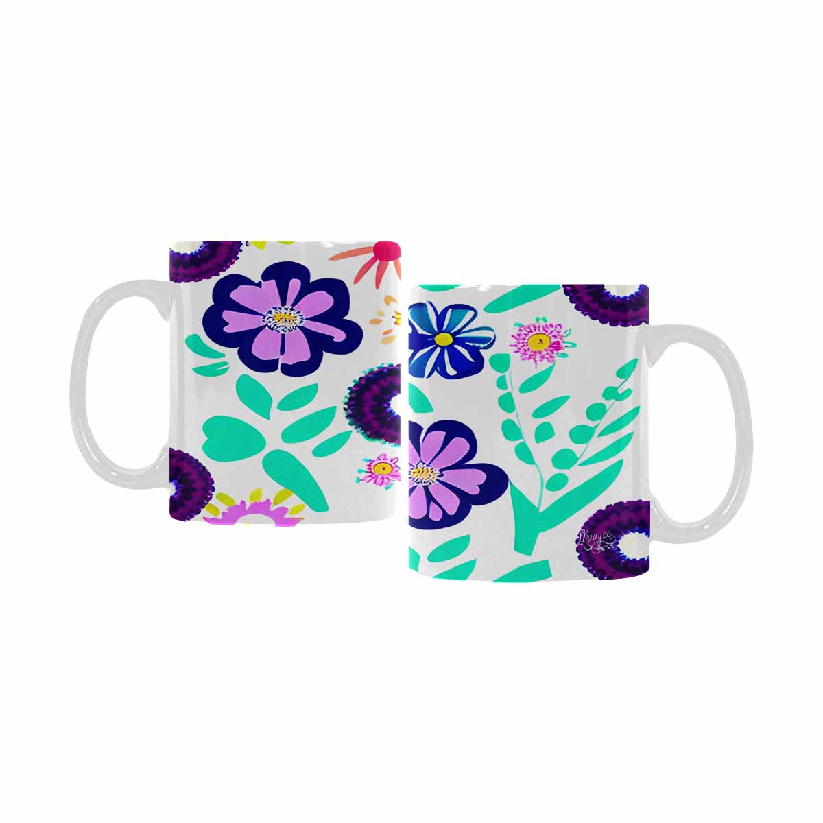 Quality Mug, coffee mug, tea cup, Bright florals, Set 1, Design 130