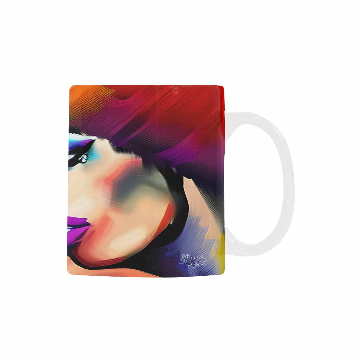 USA, Color Coffee Mug, tea cup, caucasian Face, design 26
