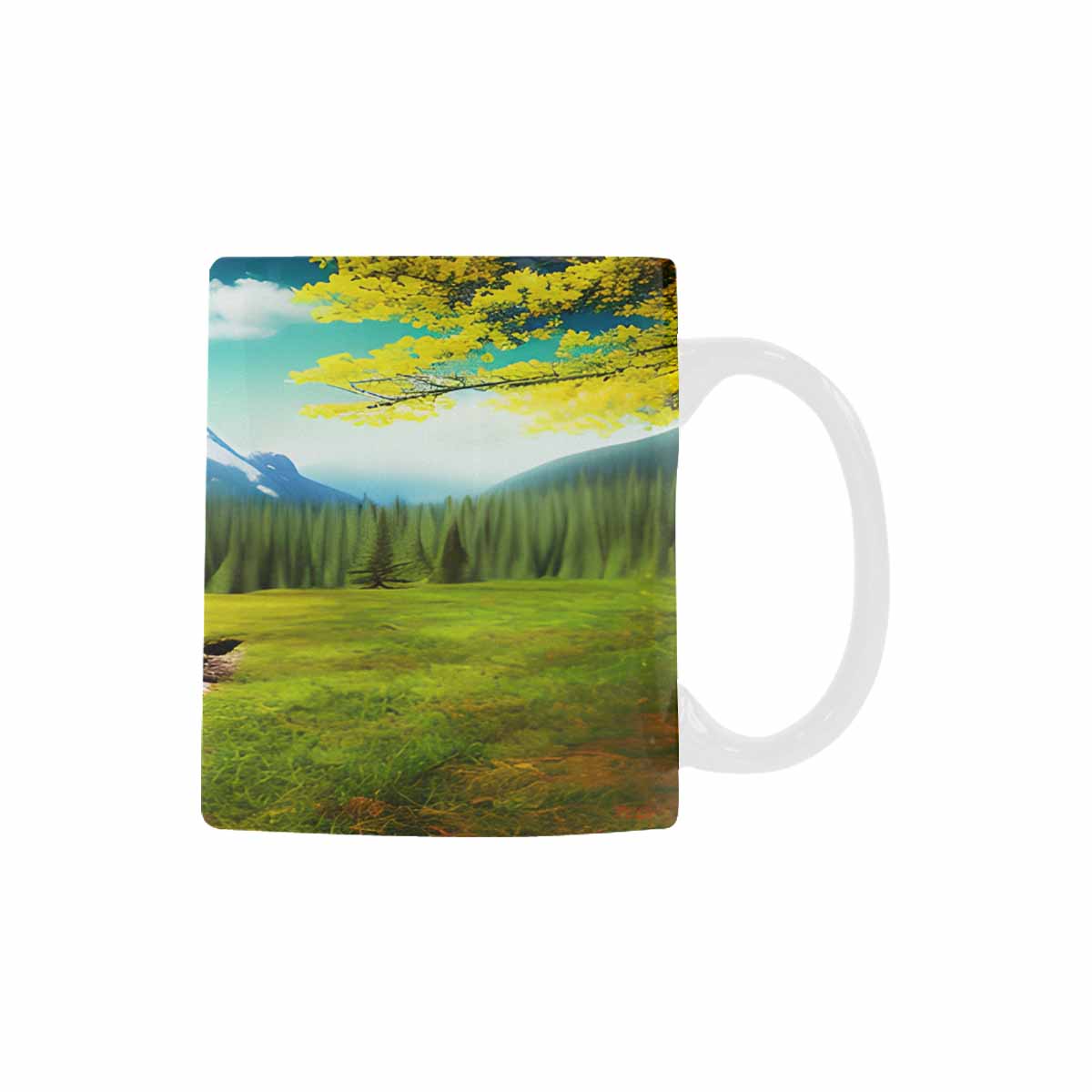 Rivers & Mountains Landscape mugs, set 1 design 8