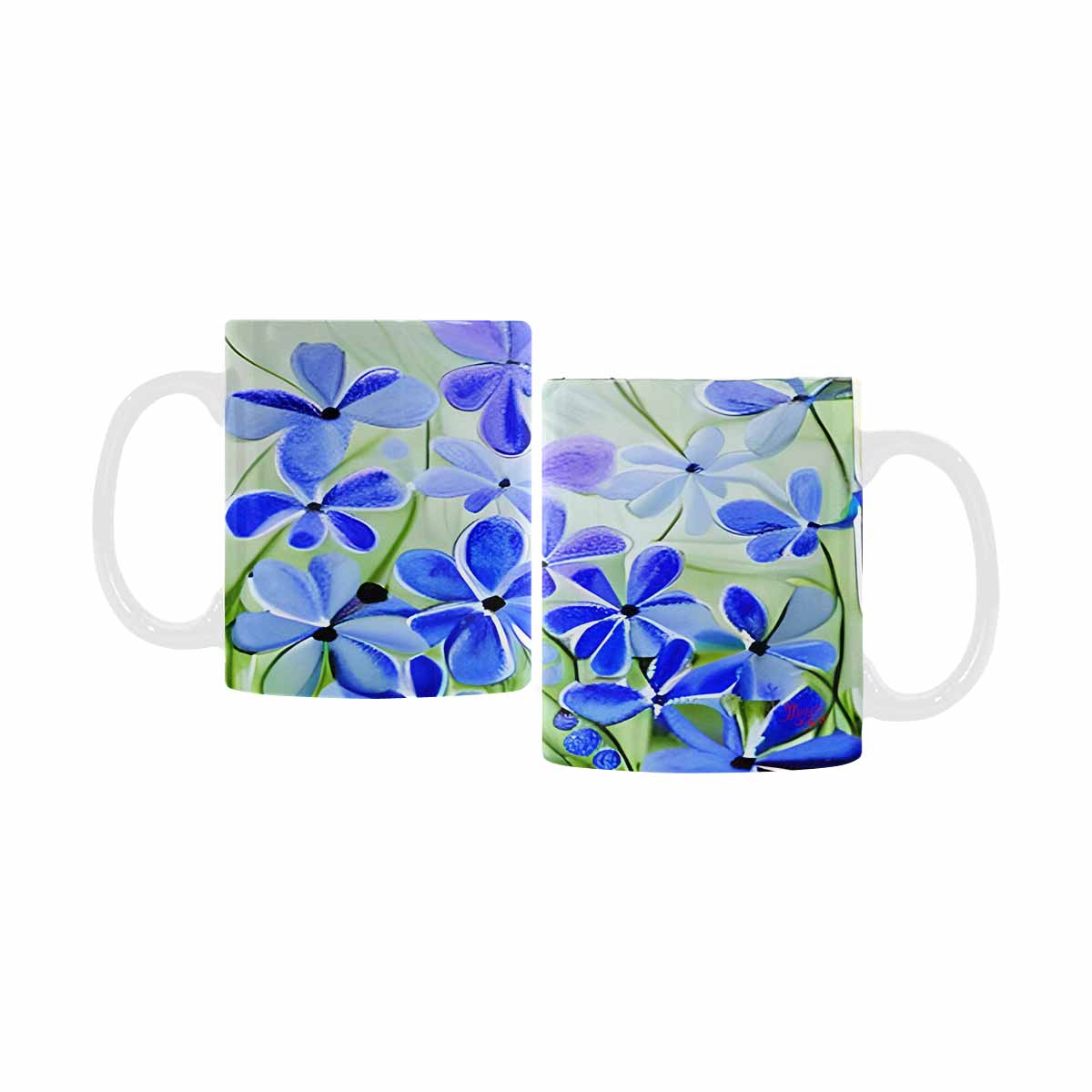 USA made Quality Mug, coffee mug, tea cup, Bright florals, Set 1, Design 76