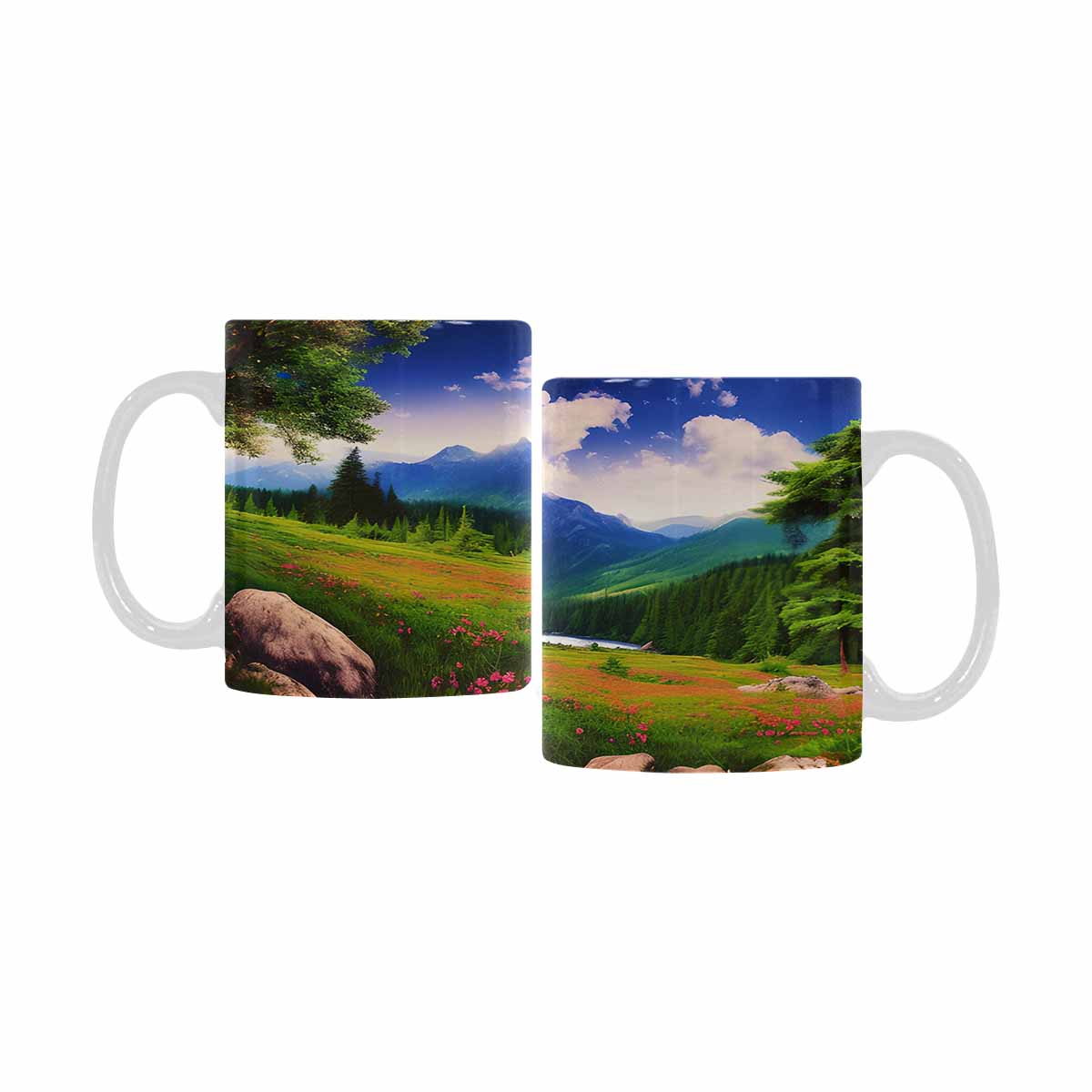 Rivers & Mountains Landscape mugs, set 1 design 20