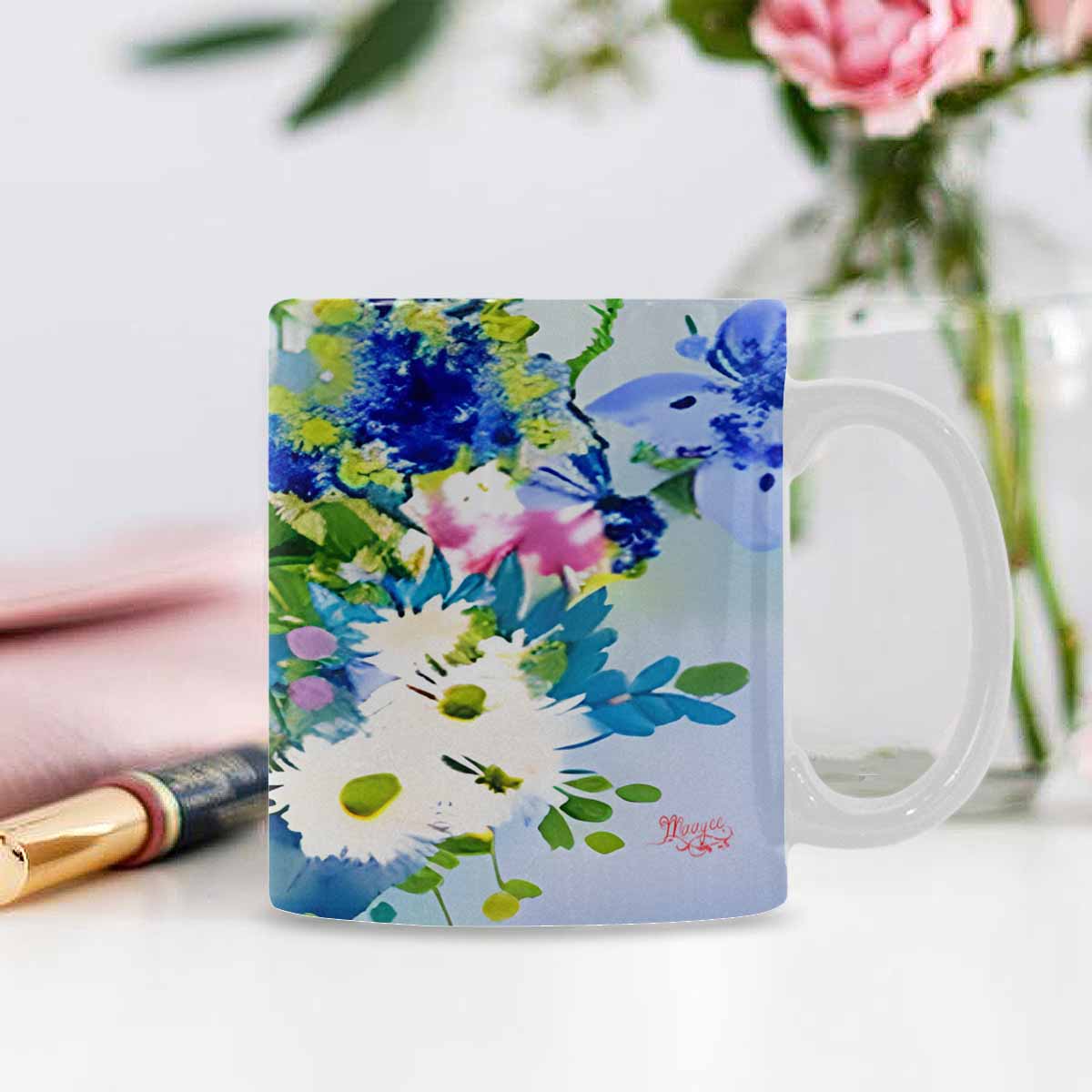 Quality Mug, coffee mug, tea cup, Bright florals, Set 1, Design 31