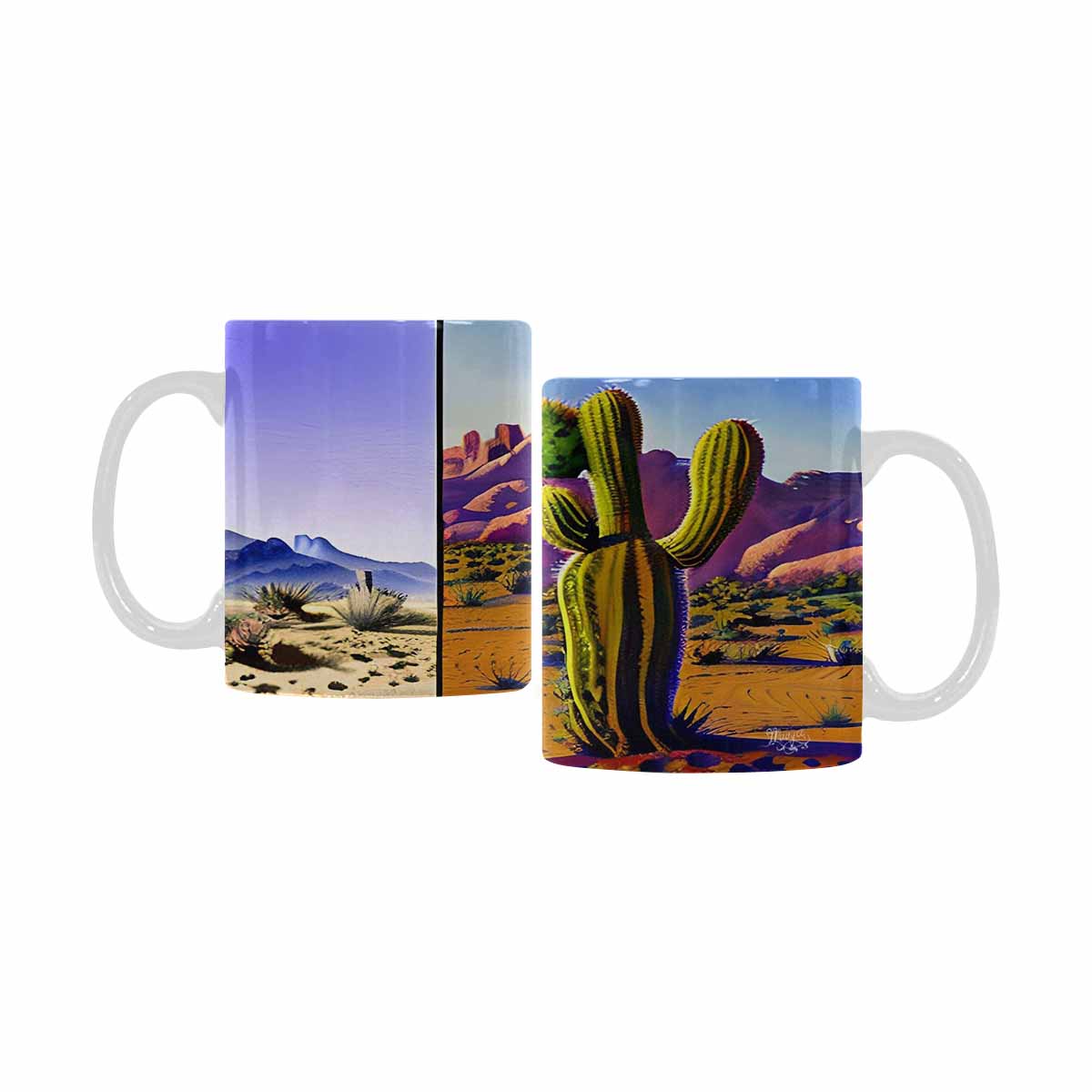 Coffee Mug, tea cup, desert scene, design 21