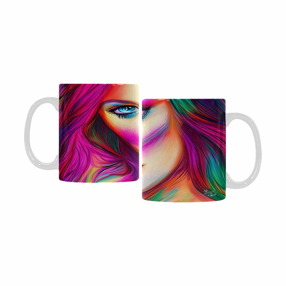 Coffee Mug, tea cup,caucasian Face, design 31