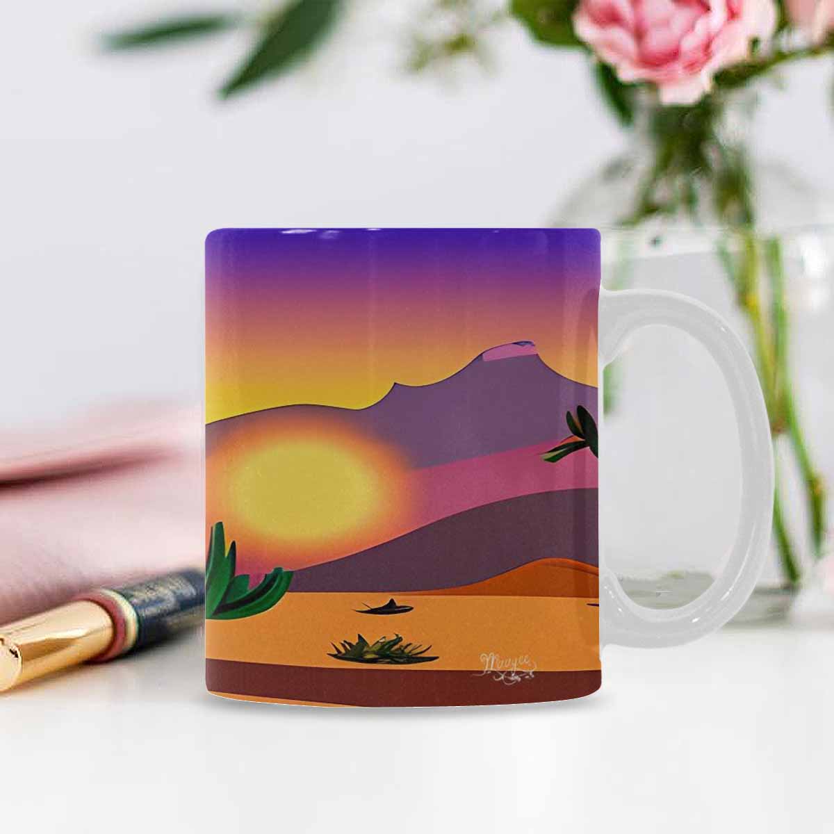 Coffee Mug, tea cup, desert scene, design 85