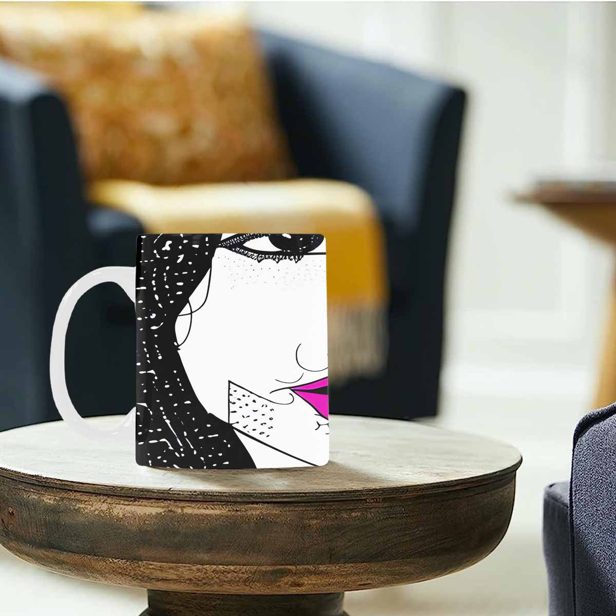 Coffee Mug, tea cup,caucasian Face, design 50