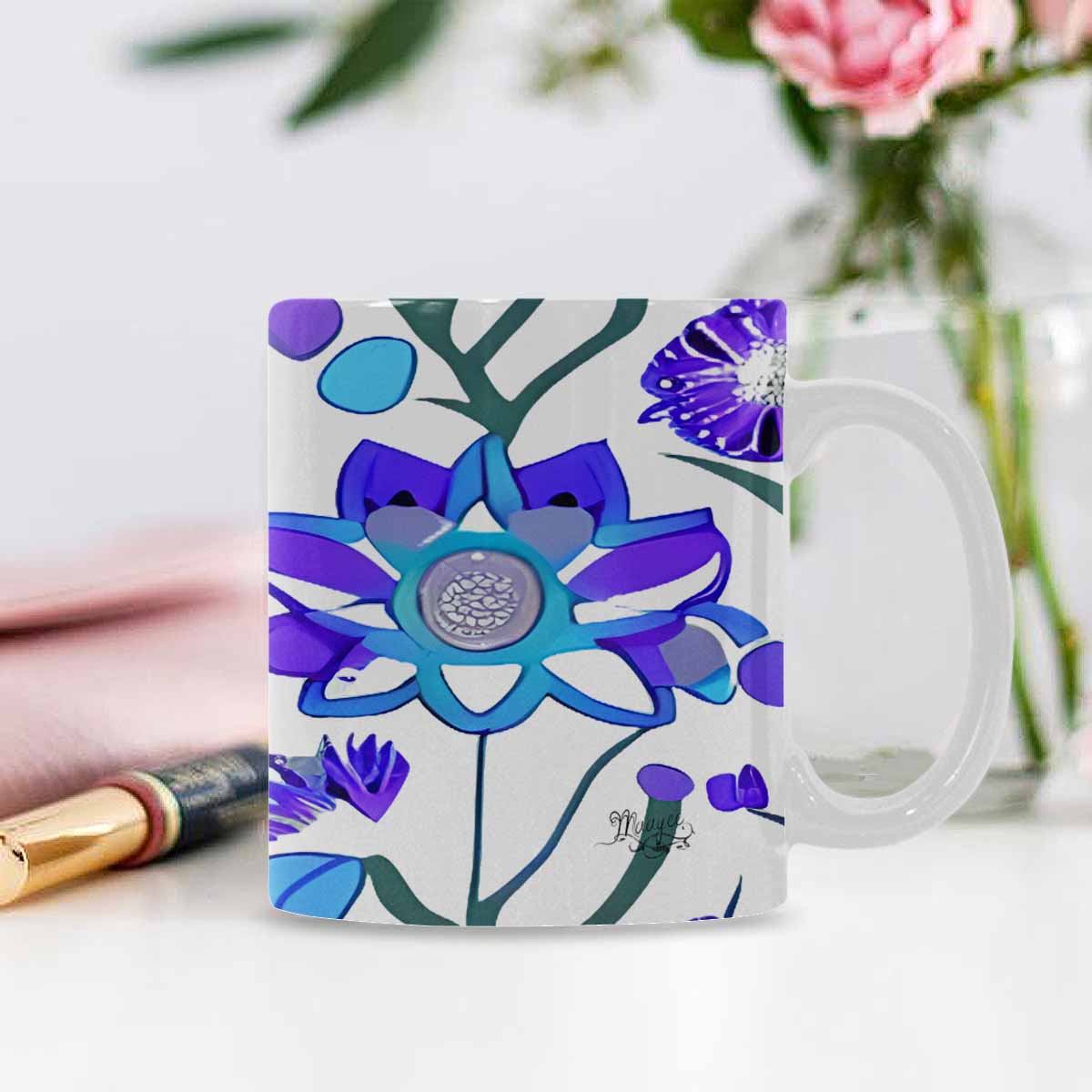 Quality Mug, coffee mug, tea cup, Bright florals, Set 1A, Design 118