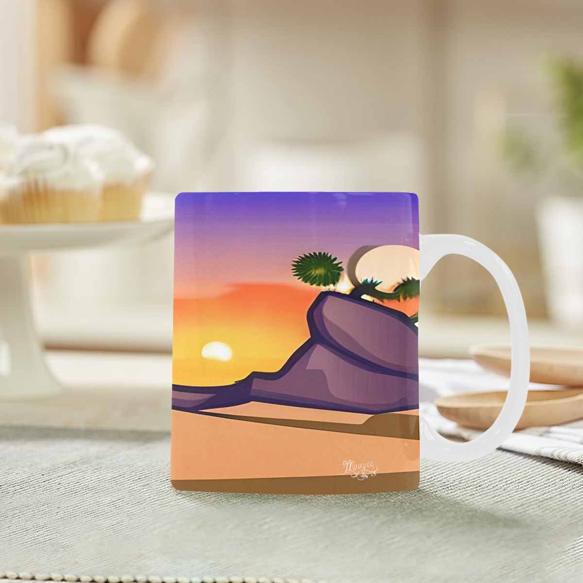 Coffee Mug, tea cup, desert scene, design 75