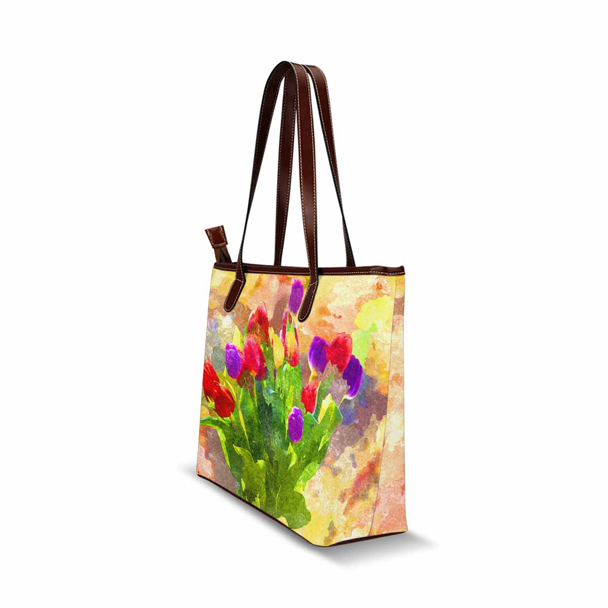 Classic Fabric handbag, watercolor floral, design 262