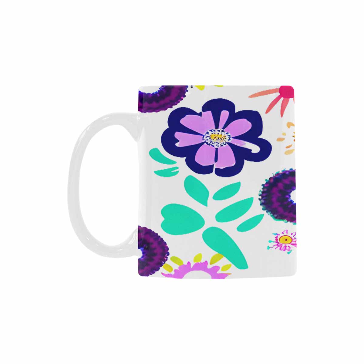 USA made Quality Mug, coffee mug, tea cup, Bright florals, Set 1A, Design 130