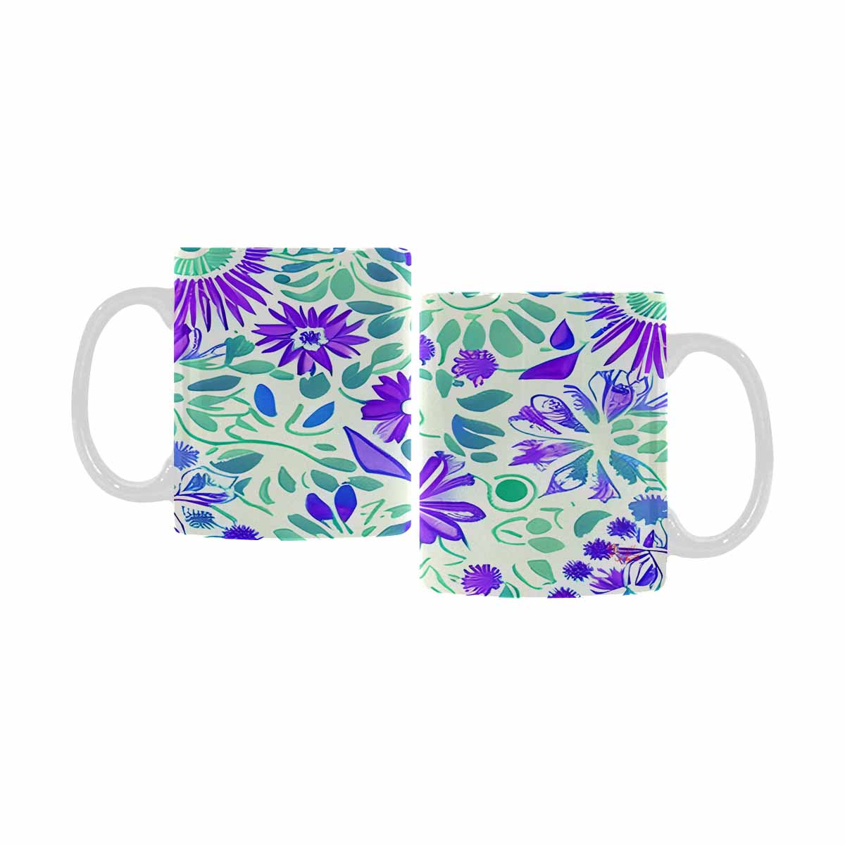 Quality Mug, coffee mug, tea cup, Bright florals, Set 1, Design 124