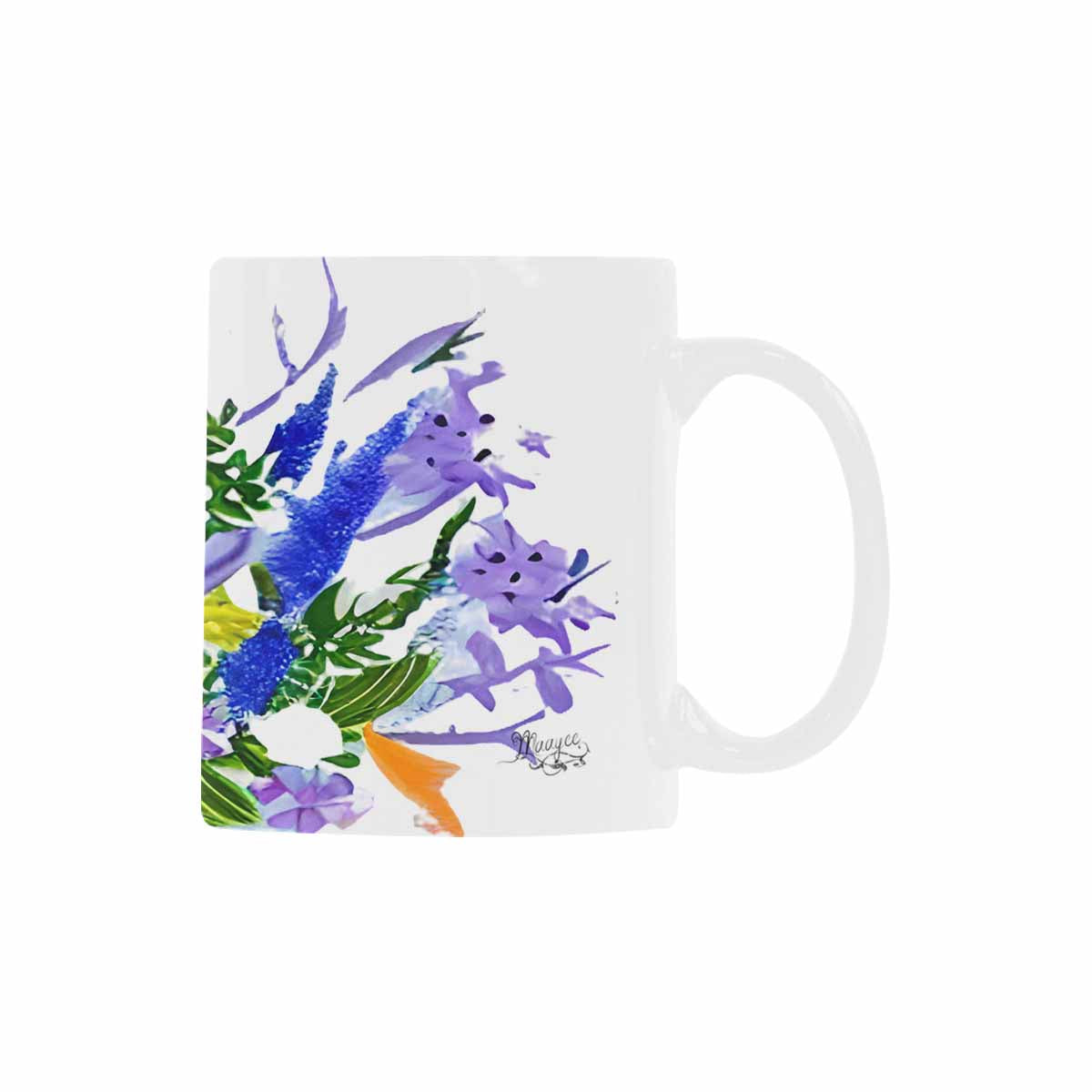 USA made Quality Mug, coffee mug, tea cup, Bright florals, Set 1A, Design 11