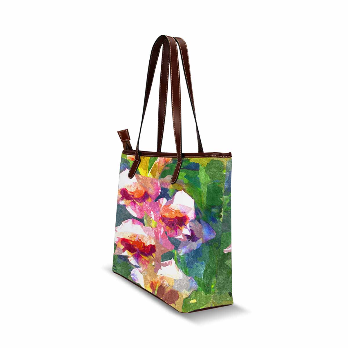 Classic Fabric handbag, watercolor floral, design 117