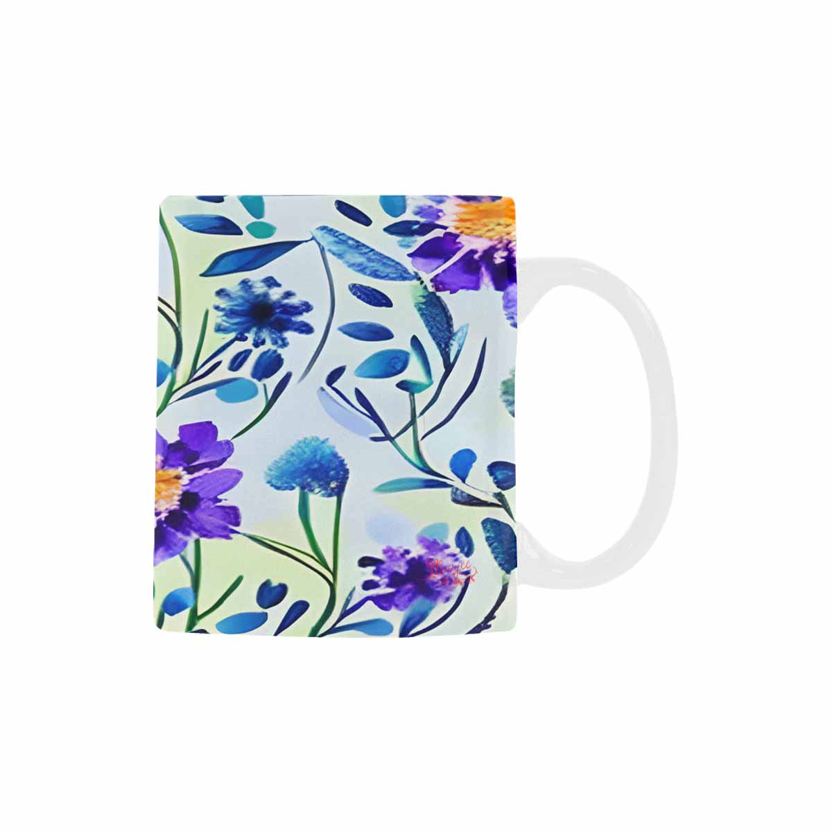 USA made Quality Mug, coffee mug, tea cup, Bright florals, Set 1, Design 28