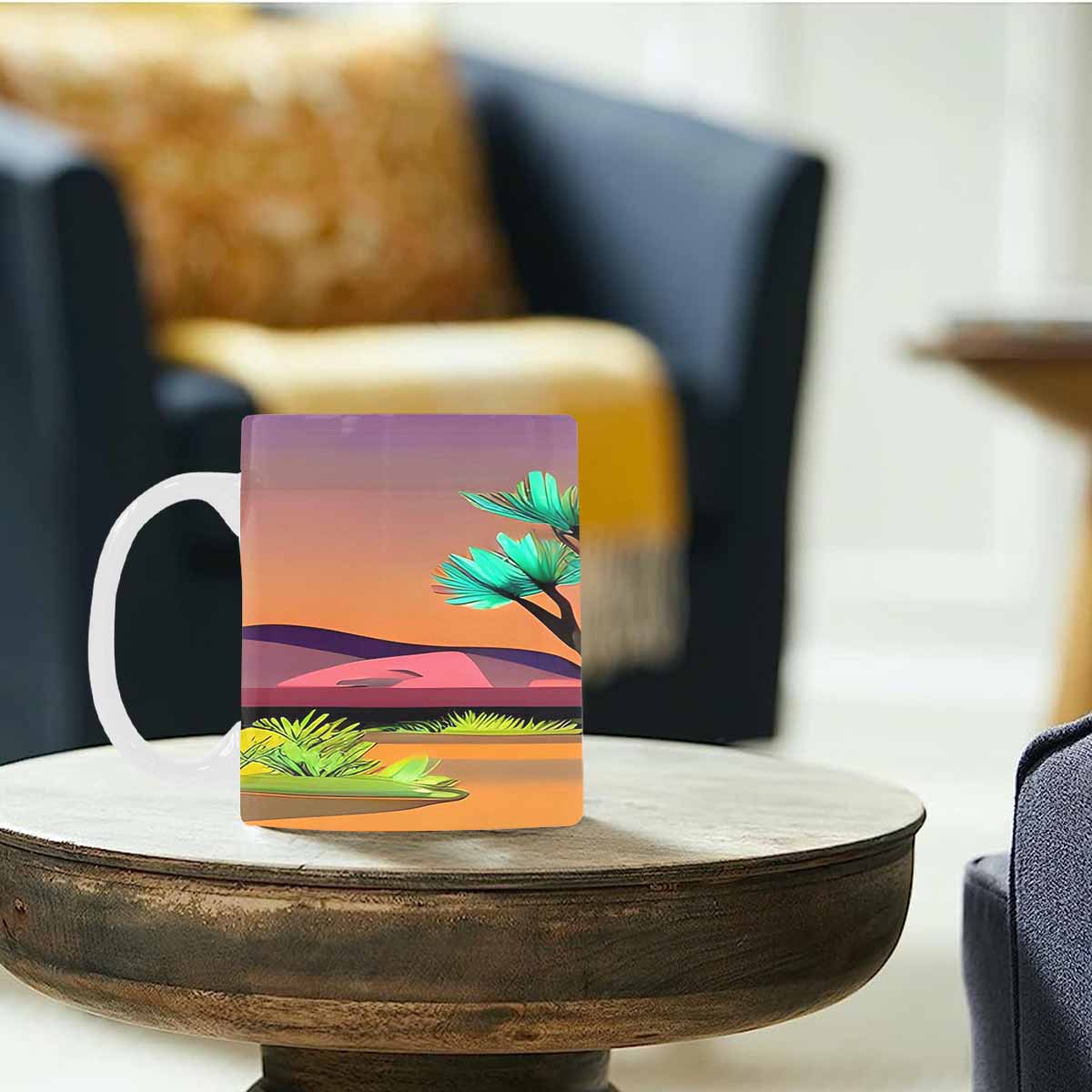 Coffee Mug, tea cup, desert scene, design 88