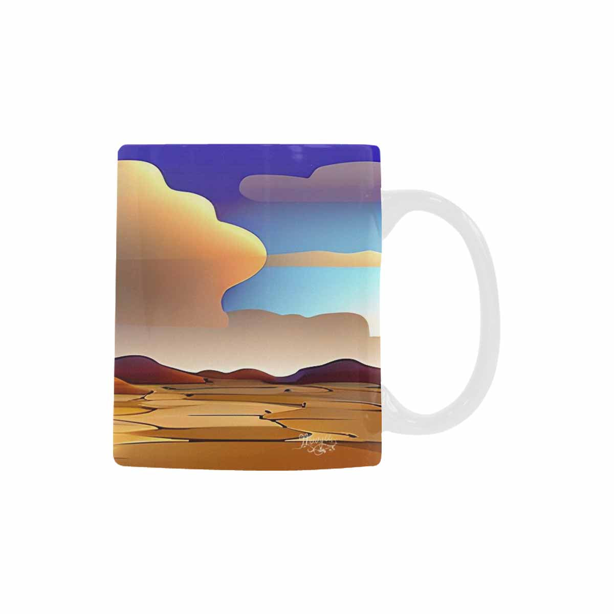 Coffee Mug, tea cup, desert scene, design 32