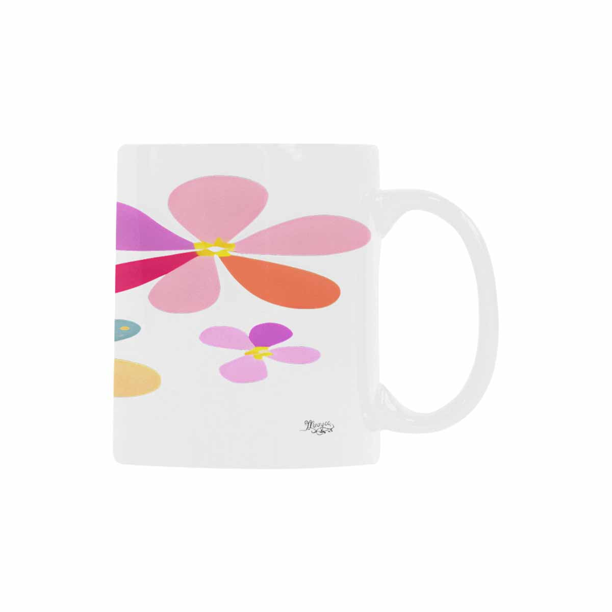 USA made Quality Mug, coffee mug, tea cup, Bright florals, Set 2, design 49