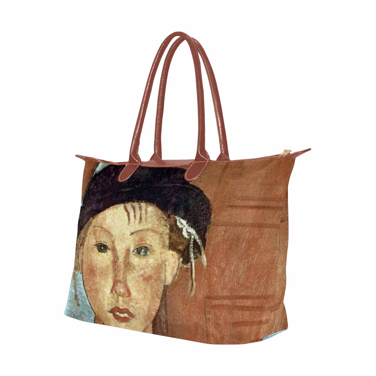 Classic handbag, Modigliani design, choice of 2 colors, Girl with Hat