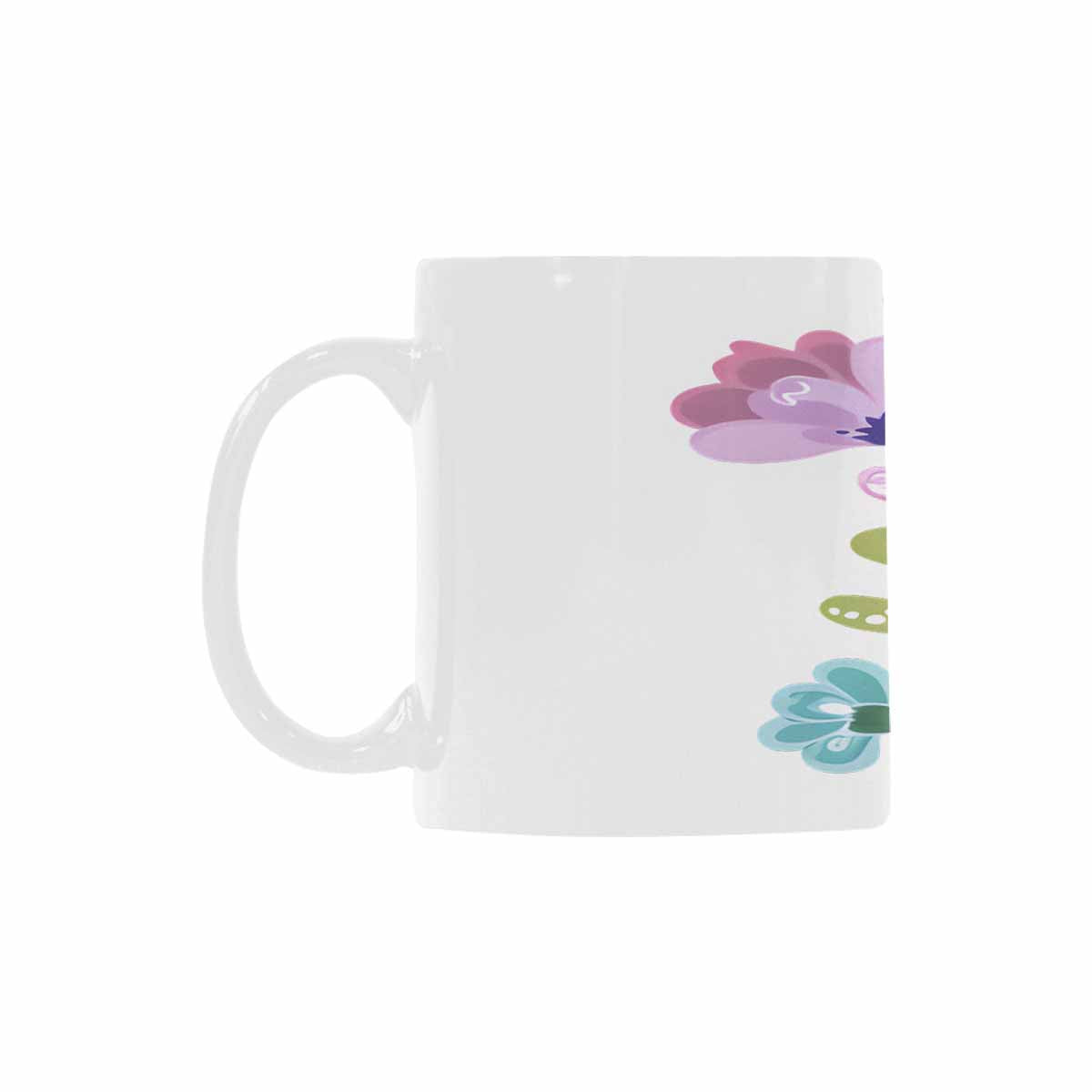 USA made Quality Mug, coffee mug, tea cup, Bright florals, Set 2, design 53