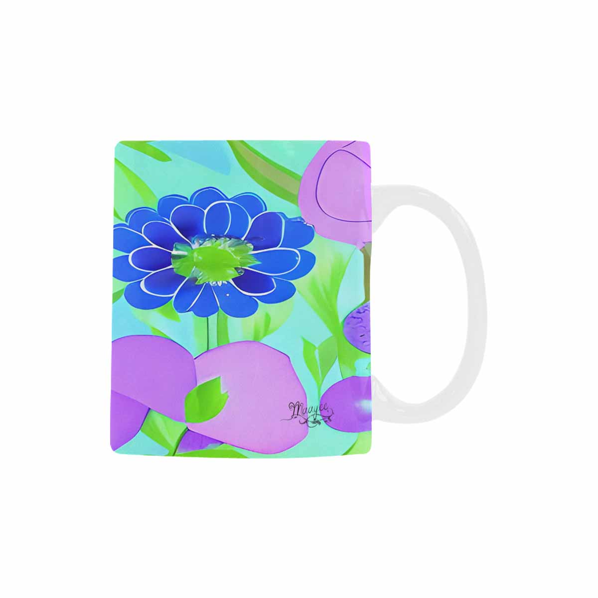 USA made Quality Mug, coffee mug, tea cup, Bright florals, Set 1, Design 127