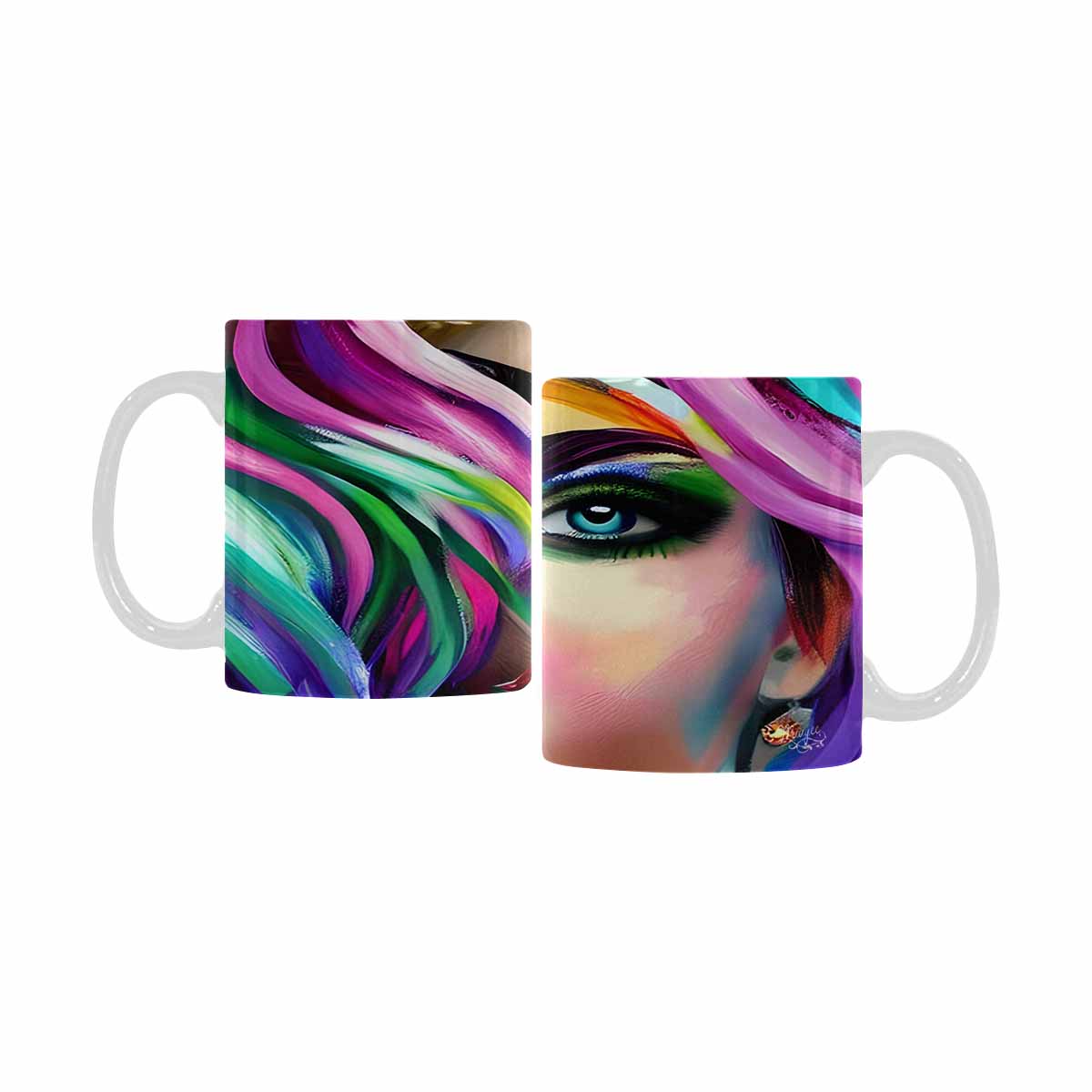 Coffee Mug, tea cup,caucasian Face, design 19