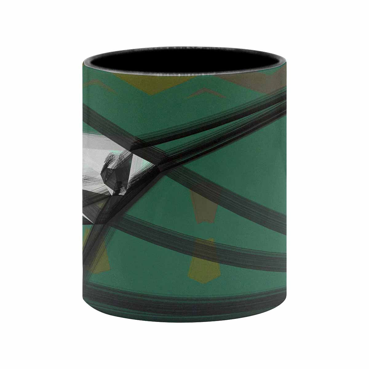 Coffee Mug, tea cup, black core, abstract, design 84