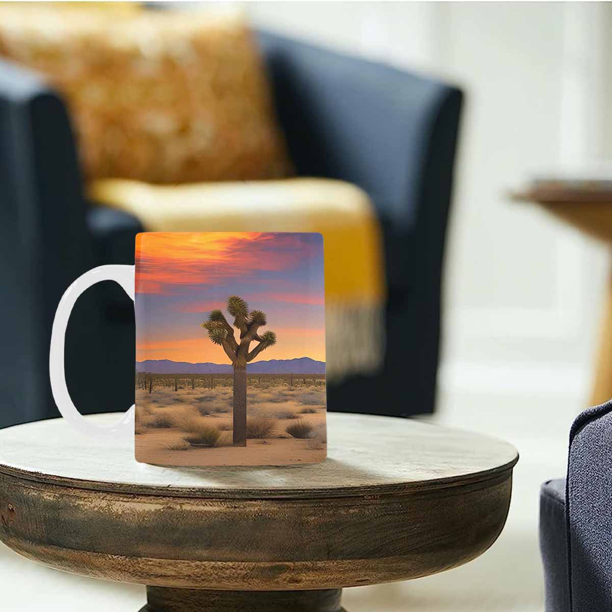 Coffee Mug, tea cup, desert scene, design 6