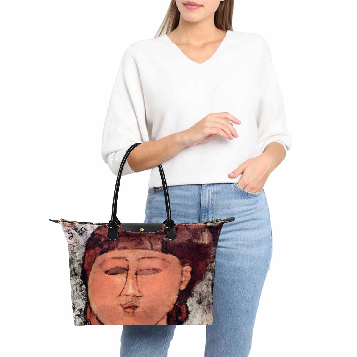 Classic handbag, Modigliani design, choice of 2 colors, Enfant Gras