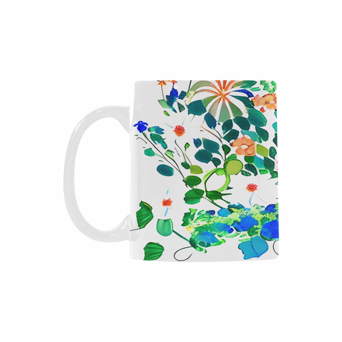 USA made Quality Mug, coffee mug, tea cup, Bright florals, Set 1, Design 34