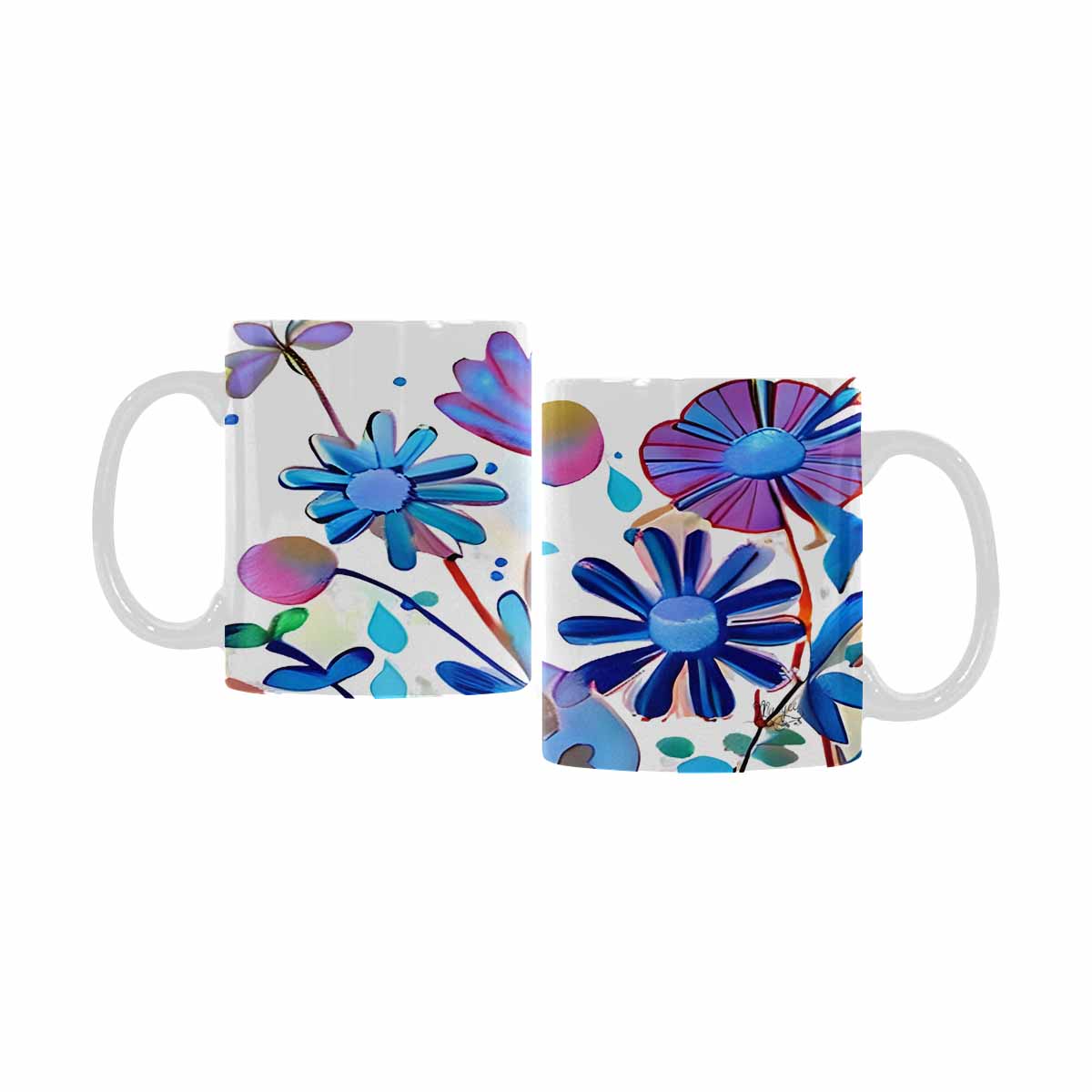 Quality Mug, coffee mug, tea cup, Bright florals, Set 1A, Design 51