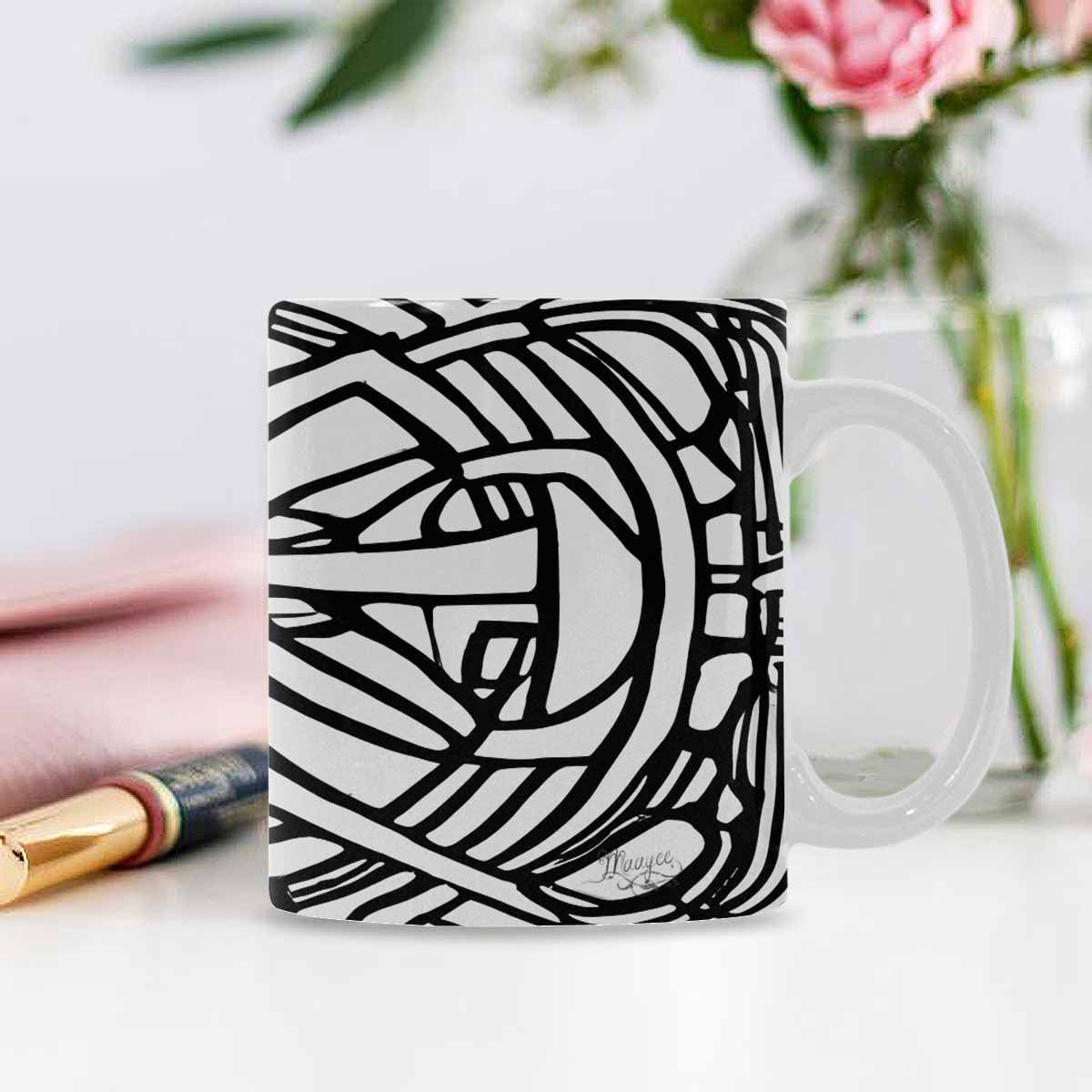 Quality Mug, coffee mug, tea cup, B & W Abstract, Set 1, design 50