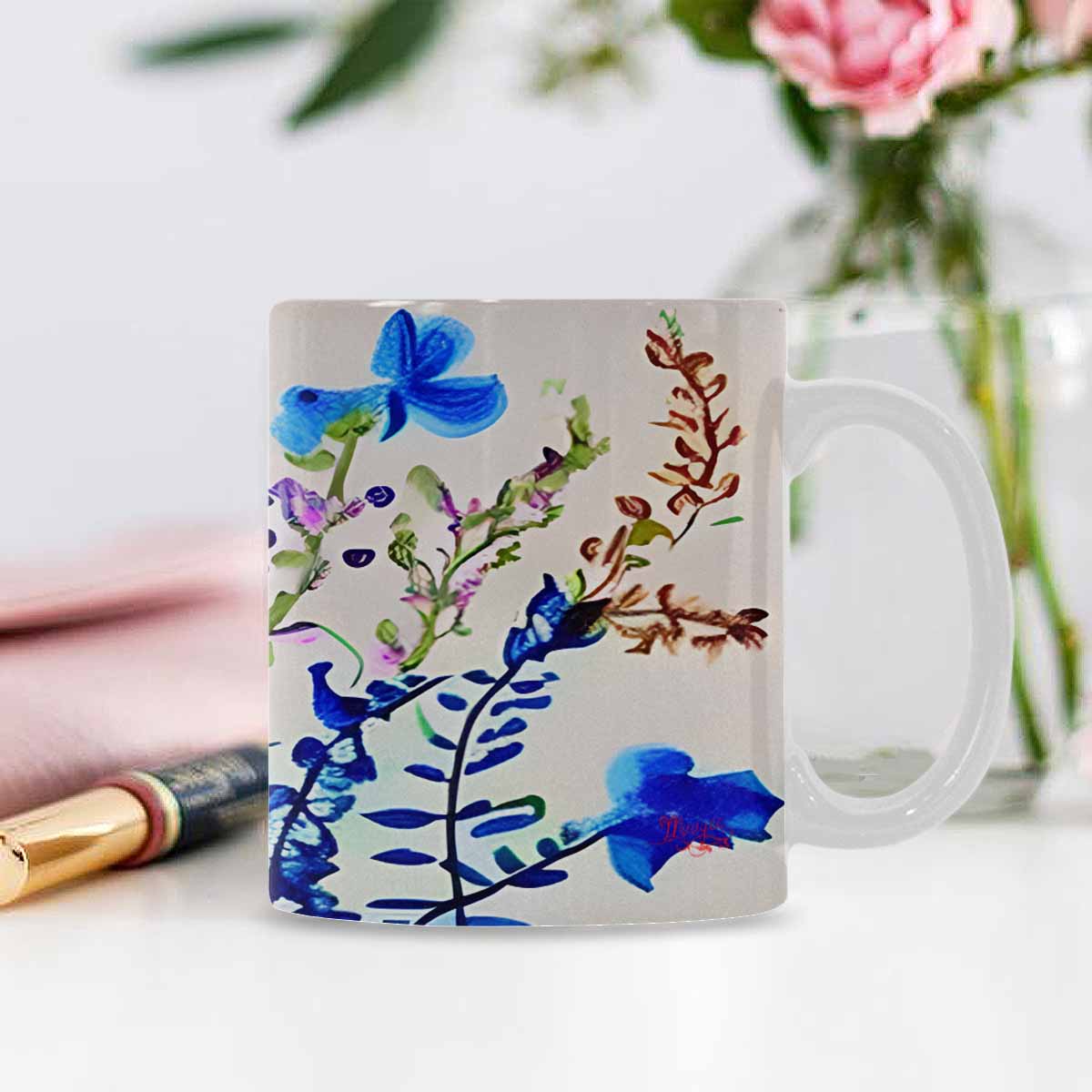 Quality Mug, coffee mug, tea cup, Bright florals, Set 1, Design 18