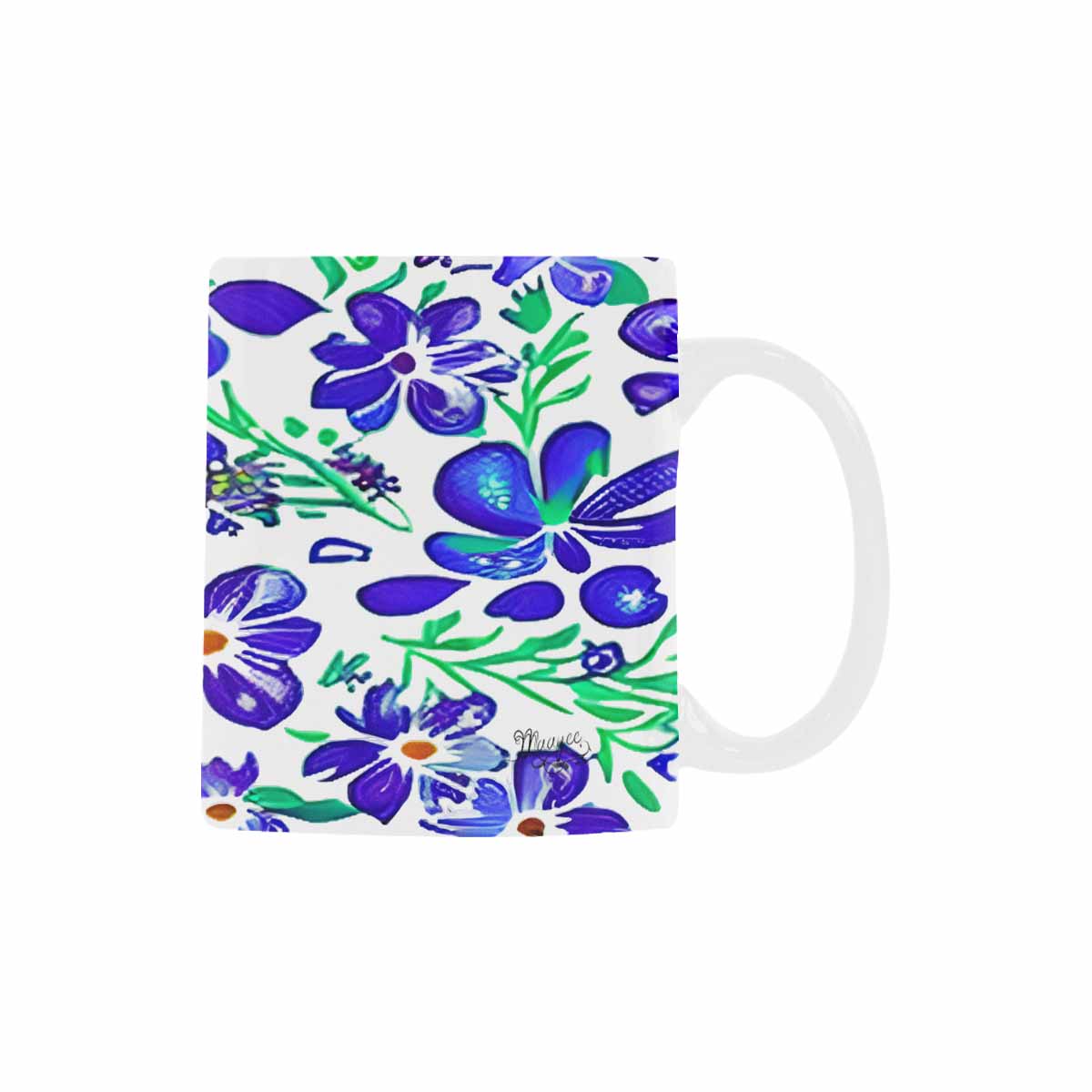 USA made Quality Mug, coffee mug, tea cup, Bright florals, Set 1A, Design 120