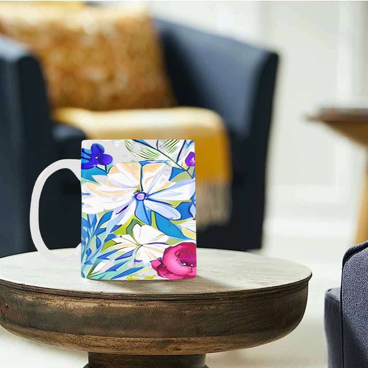 Quality Mug, coffee mug, tea cup, Bright florals, Set 1A, Design 7